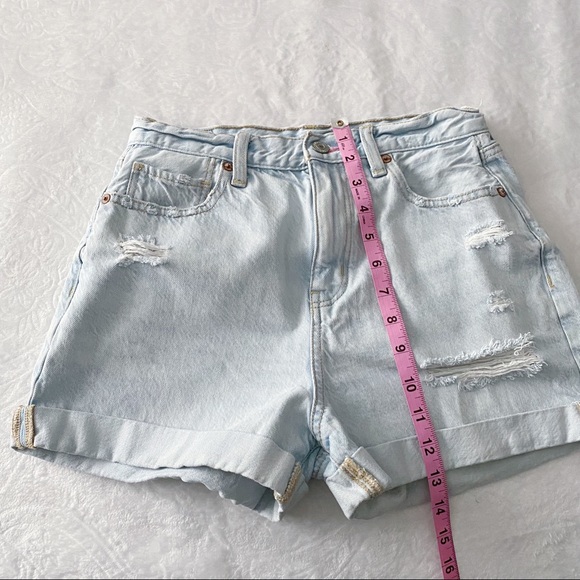 AEO Embroidered Rainbow Pocket Mom Jean Shorts - Picture 7 of 10